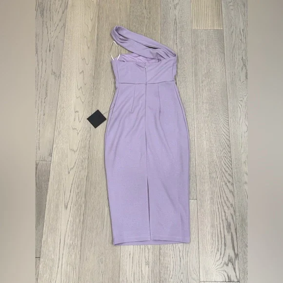 Lulu's One-Shoulder Lavender Dress - Picture 5 of 7